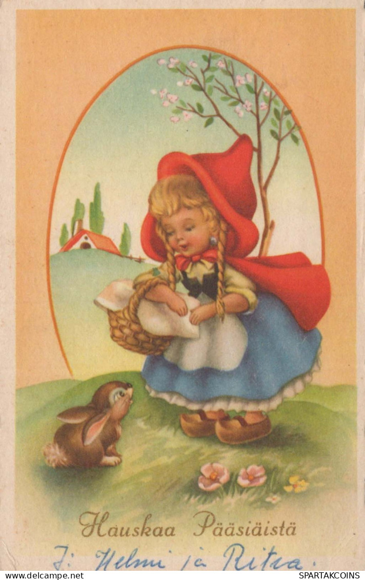 PÂQUES ENFANTS ŒUF Vintage Carte Postale CPA #PKE351.FR - Pâques