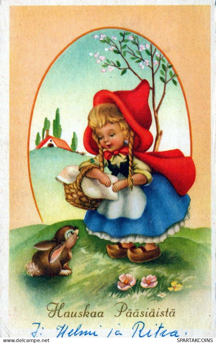 PÂQUES ENFANTS ŒUF Vintage Carte Postale CPA #PKE351.FR - Easter