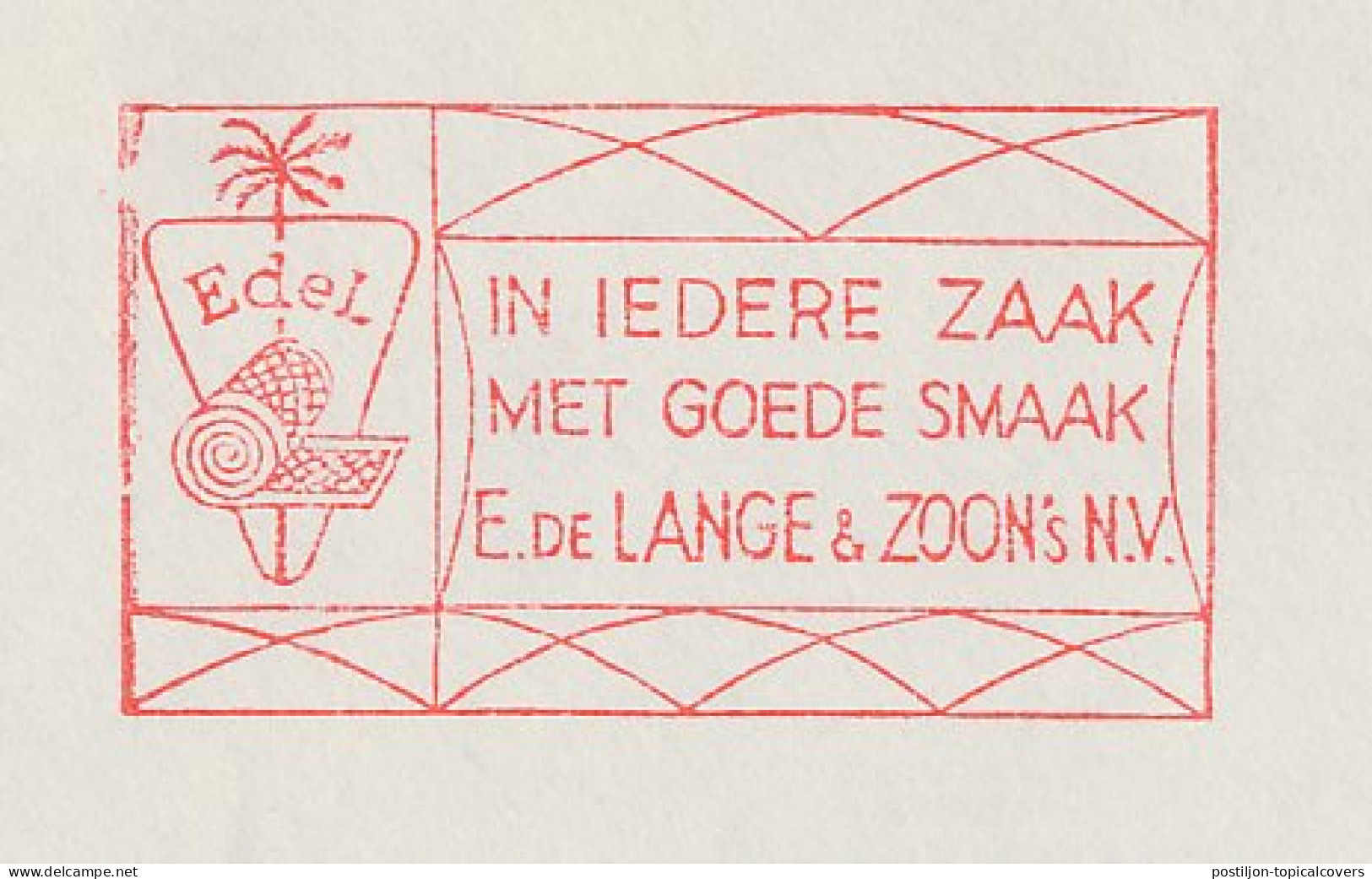 Meter Cover Netherlands 1958 - Safag 522 Palm Tree - Cocos Mats - Genemuiden - Bäume