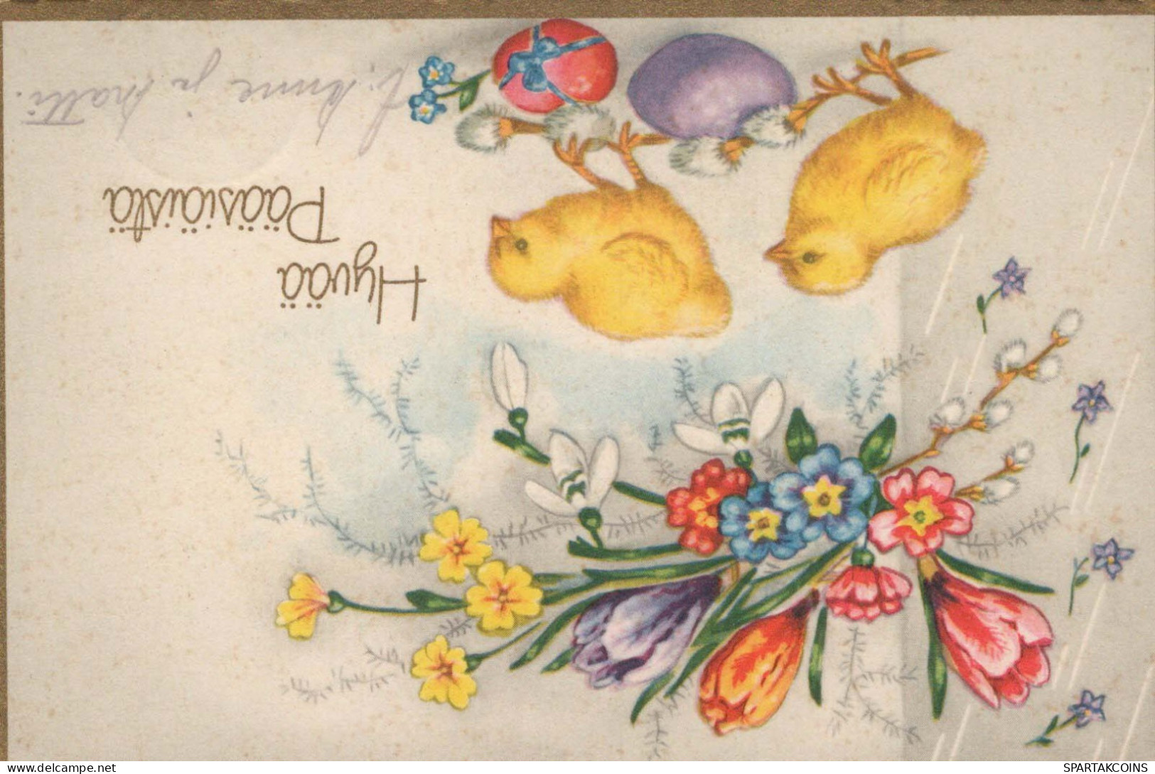 PÂQUES POULET ŒUF Vintage Carte Postale CPA #PKE413.FR - Easter