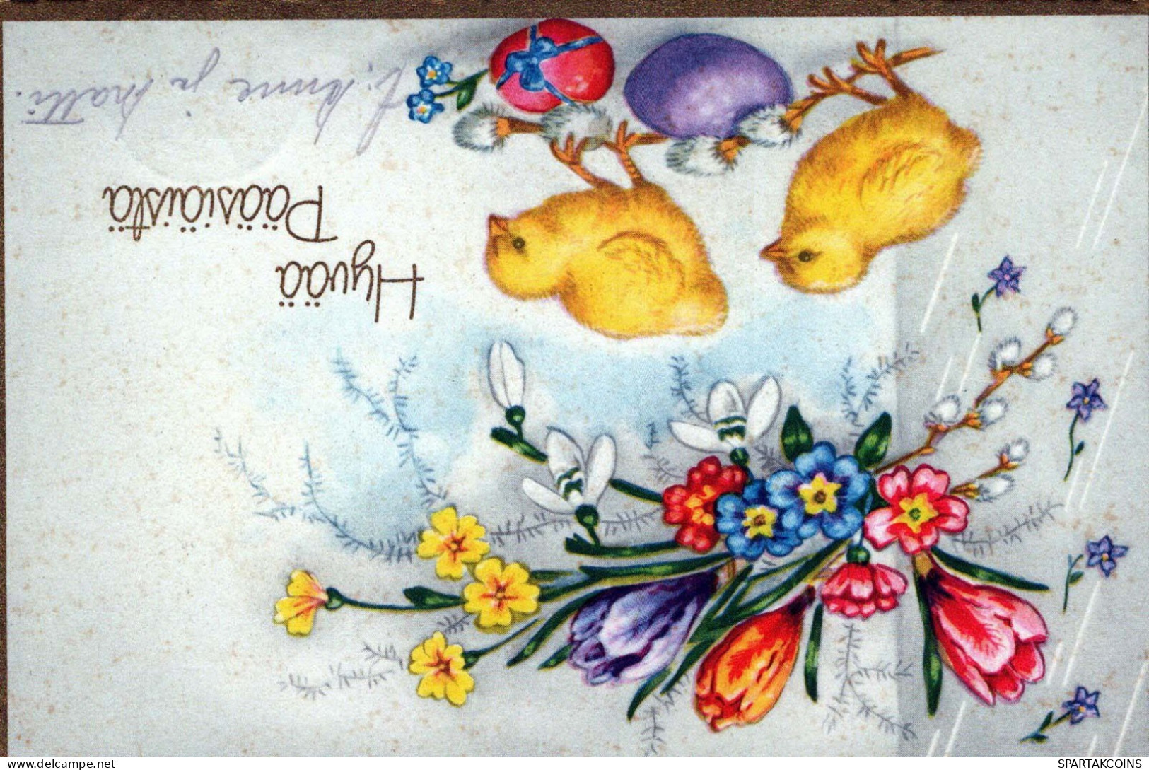 PÂQUES POULET ŒUF Vintage Carte Postale CPA #PKE413.FR - Easter