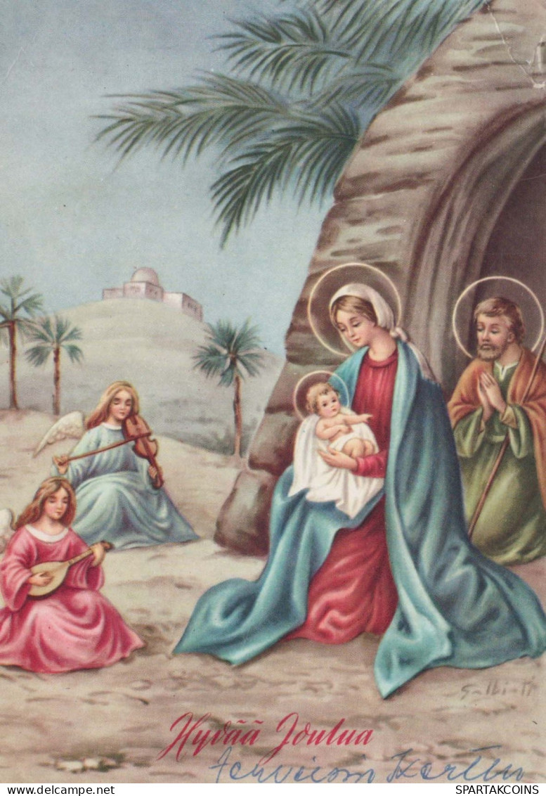 Vierge Marie Madone Bébé JÉSUS Noël Religion Vintage Carte Postale CPSM #PBP981.FR - Virgen Mary & Madonnas