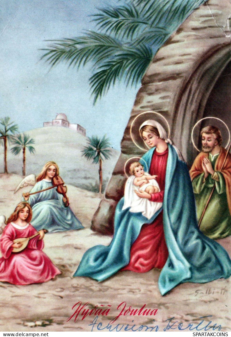 Vierge Marie Madone Bébé JÉSUS Noël Religion Vintage Carte Postale CPSM #PBP981.FR - Virgen Mary & Madonnas