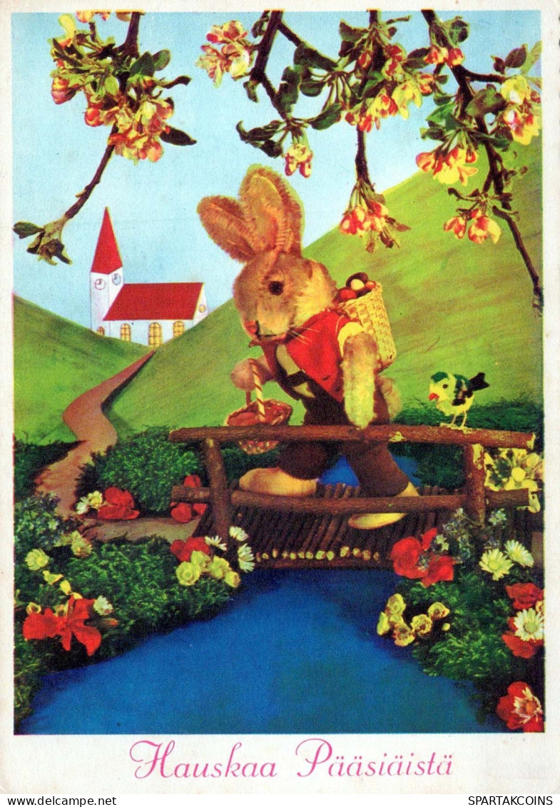 PÂQUES LAPIN ŒUF Vintage Carte Postale CPSM #PBO401.FR - Pâques