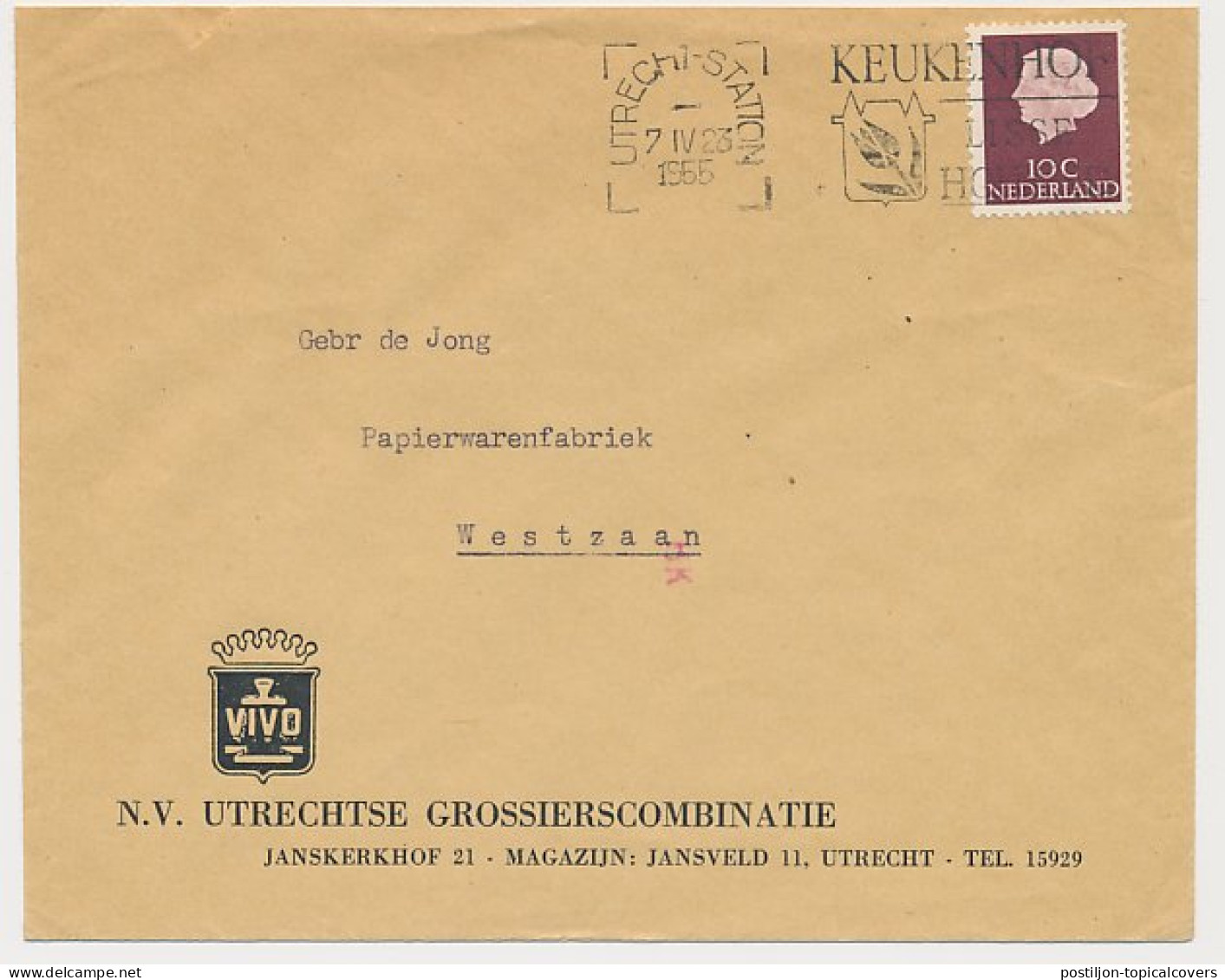Firma Envelop Utrecht 1955 - Grossierscombinatie - Ohne Zuordnung