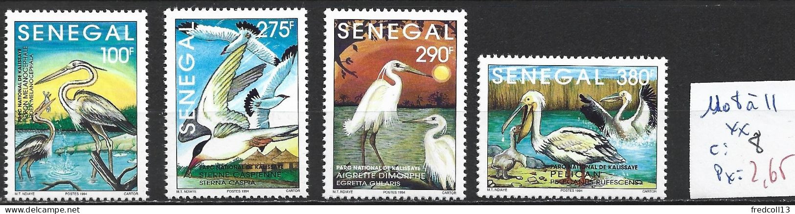 SENEGAL 1108 à 11 ** Côte 8 € - Senegal (1960-...)