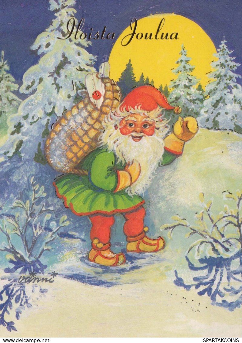 PÈRE NOËL Bonne Année Noël Vintage Carte Postale CPSM #PBL544.FR - Santa Claus