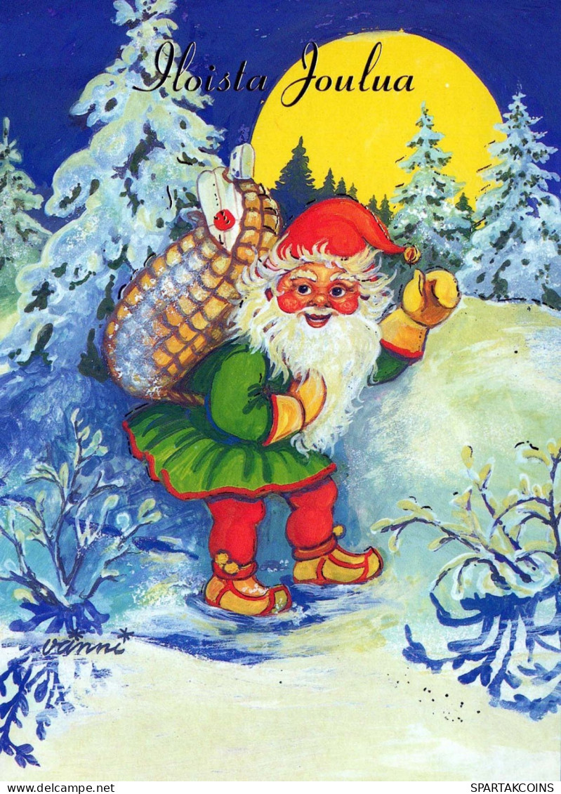 PÈRE NOËL Bonne Année Noël Vintage Carte Postale CPSM #PBL544.FR - Santa Claus