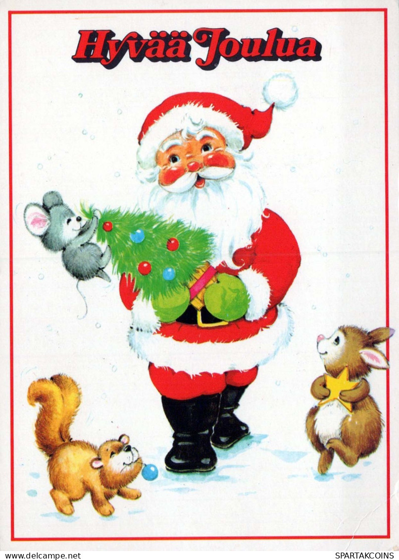 PÈRE NOËL Bonne Année Noël Vintage Carte Postale CPSM #PBL349.FR - Santa Claus
