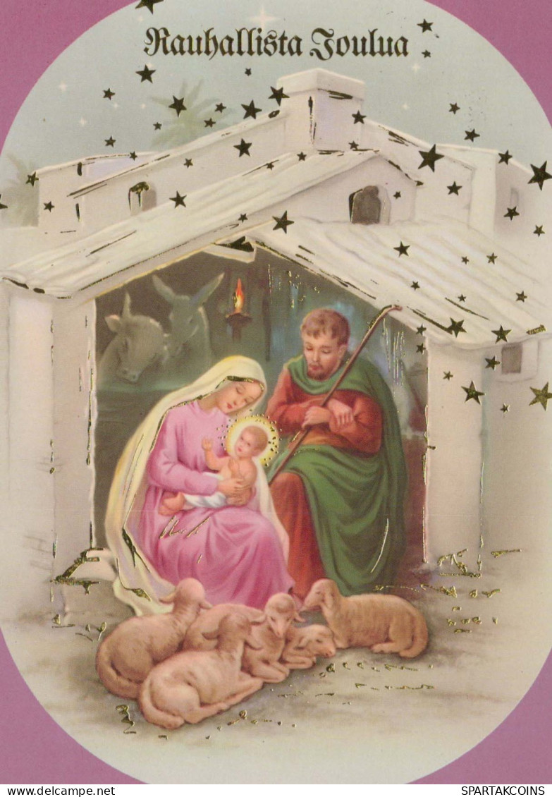 Vierge Marie Madone Bébé JÉSUS Noël Religion Vintage Carte Postale CPSM #PBB883.FR - Vierge Marie & Madones