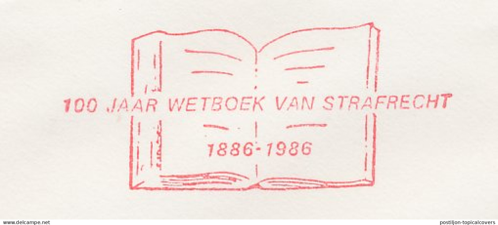 Meter Cover Netherlands 1986 100 Years Criminal Justice Law Books - Politie En Rijkswacht