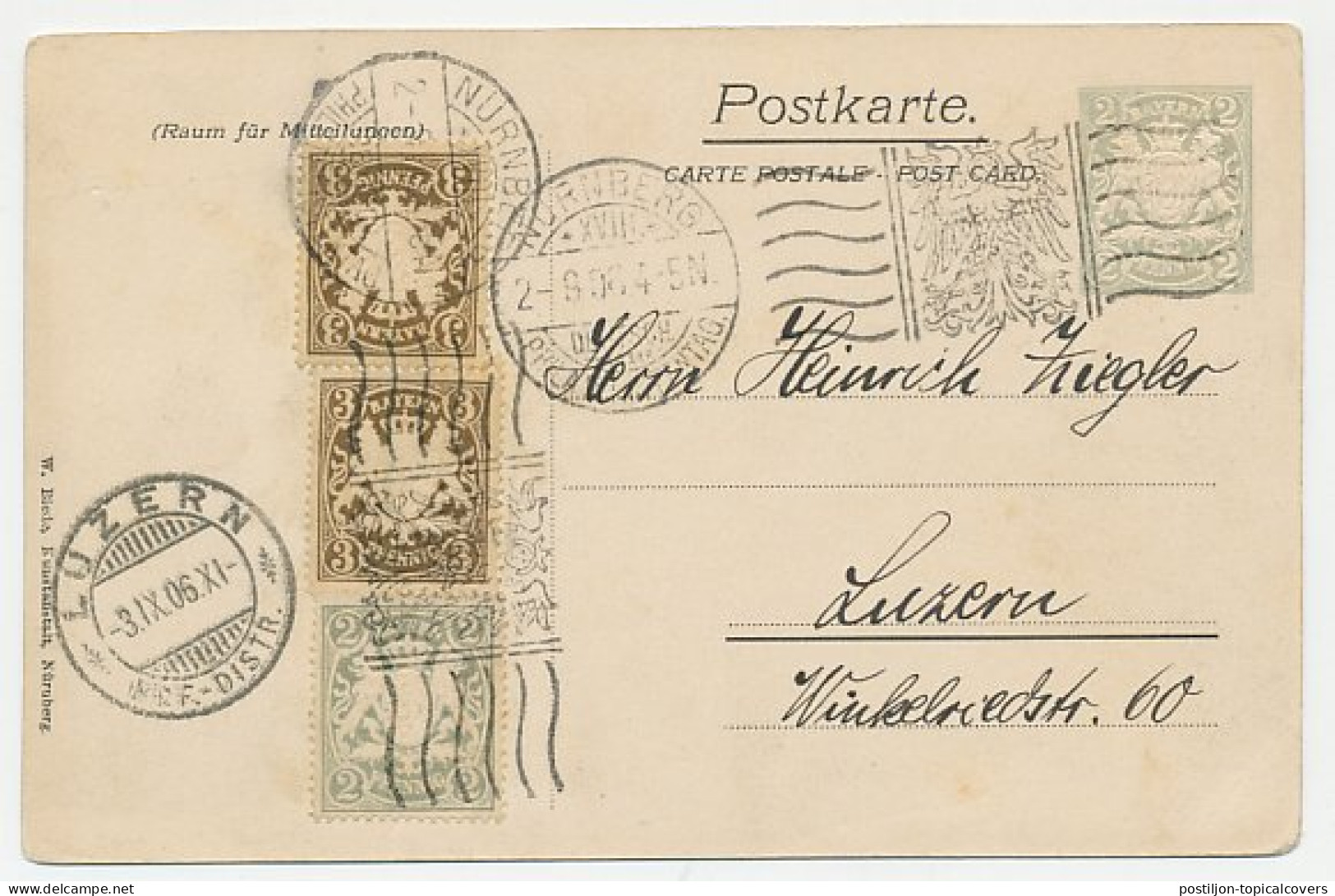 Postal Stationery Germany 1906 Philatelic Day Nurnberg - Stamps  - Sonstige & Ohne Zuordnung
