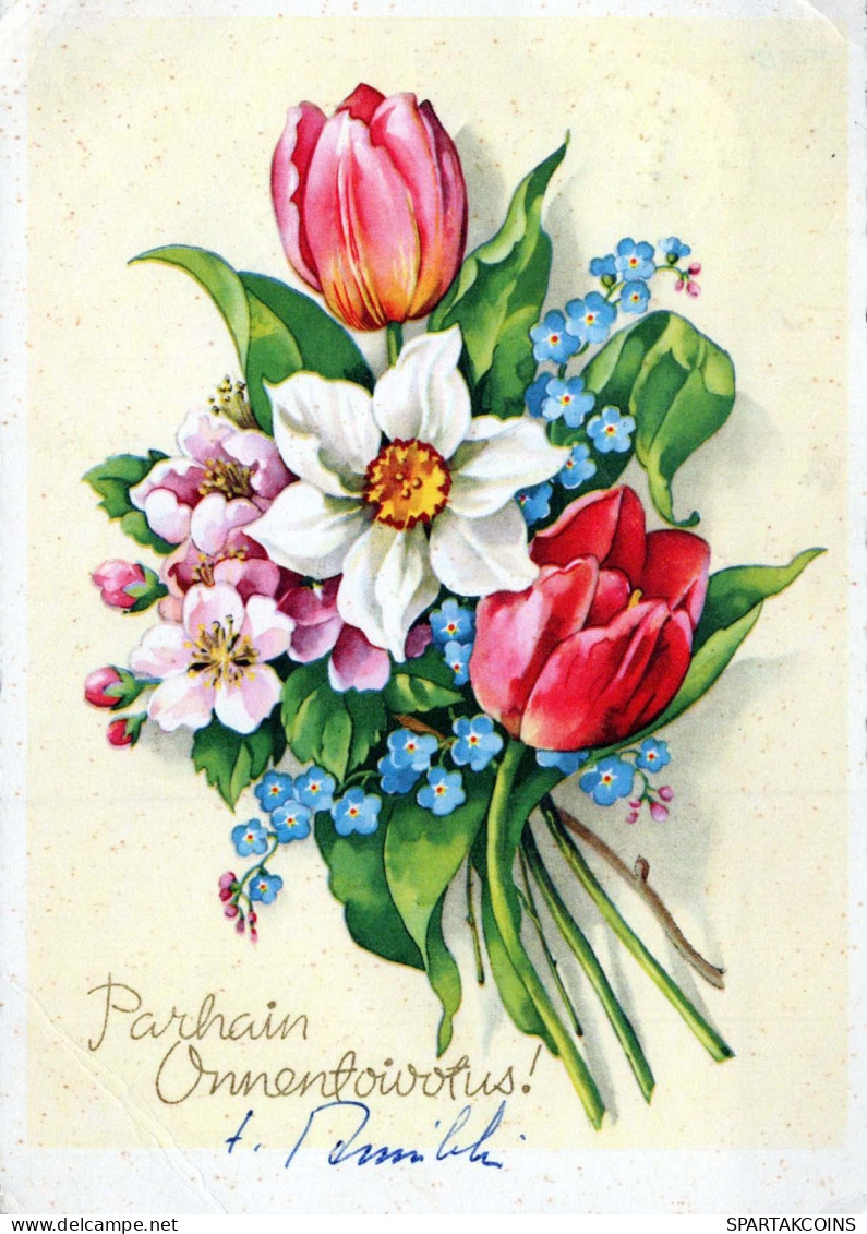 FLEURS Vintage Carte Postale CPSM #PAR117.FR - Flores