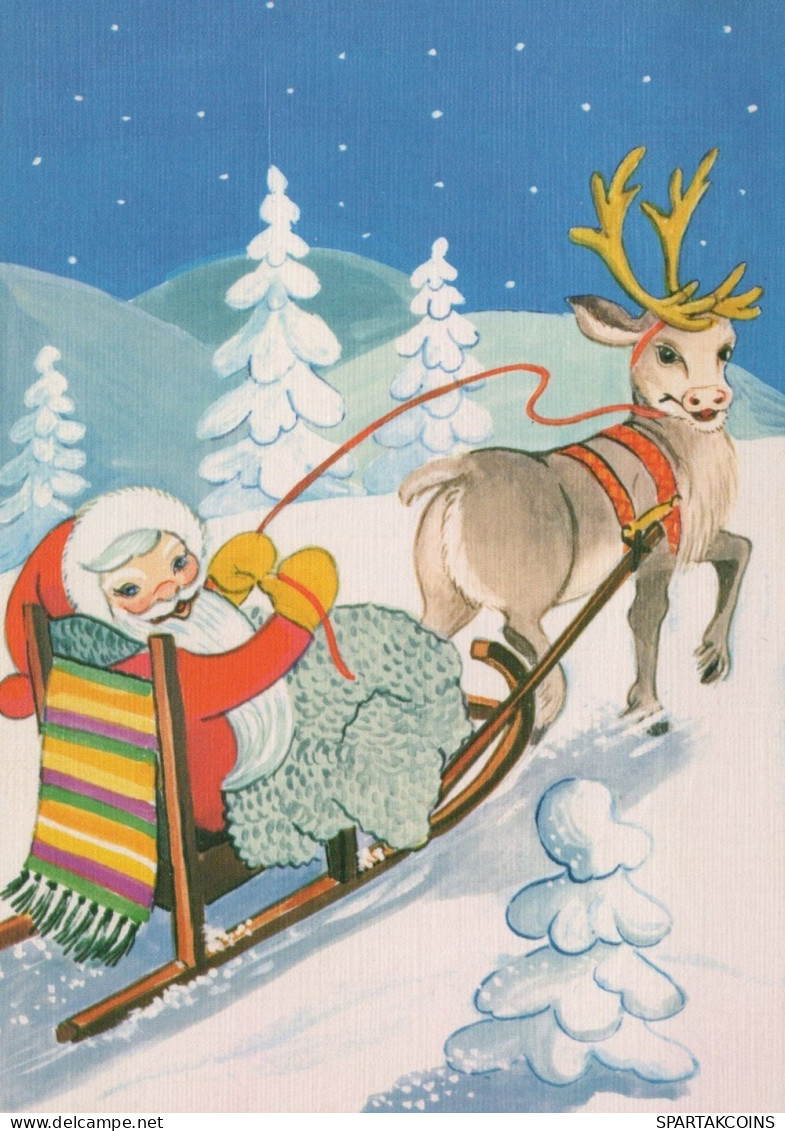 PÈRE NOËL NOËL Fêtes Voeux Vintage Carte Postale CPSM #PAJ924.FR - Santa Claus