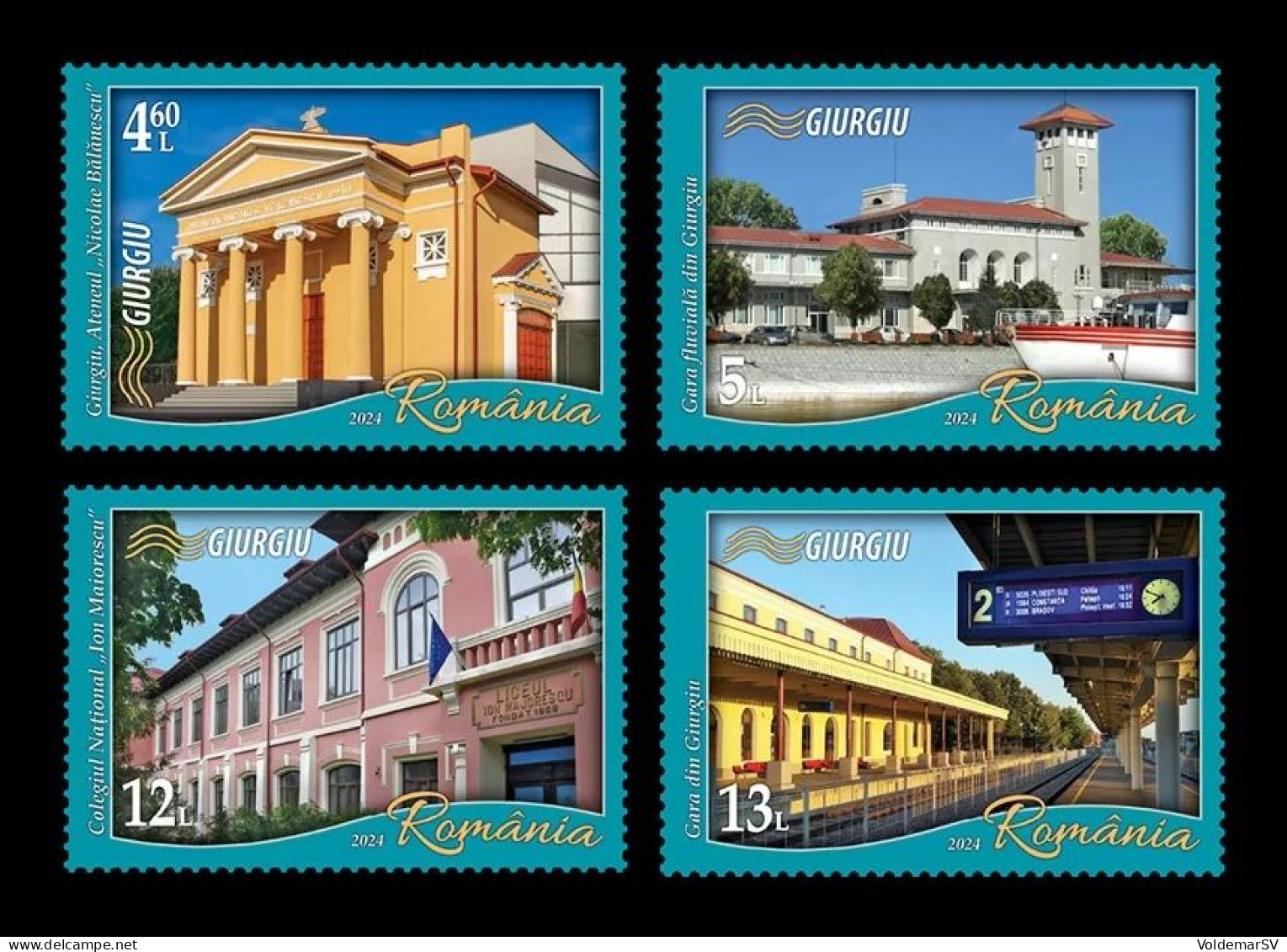 Romania 2024 Mih. 8303/06 Sights Of Giurgiu. Athenaeum. River Station. College. Railway Station MNH ** - Nuovi