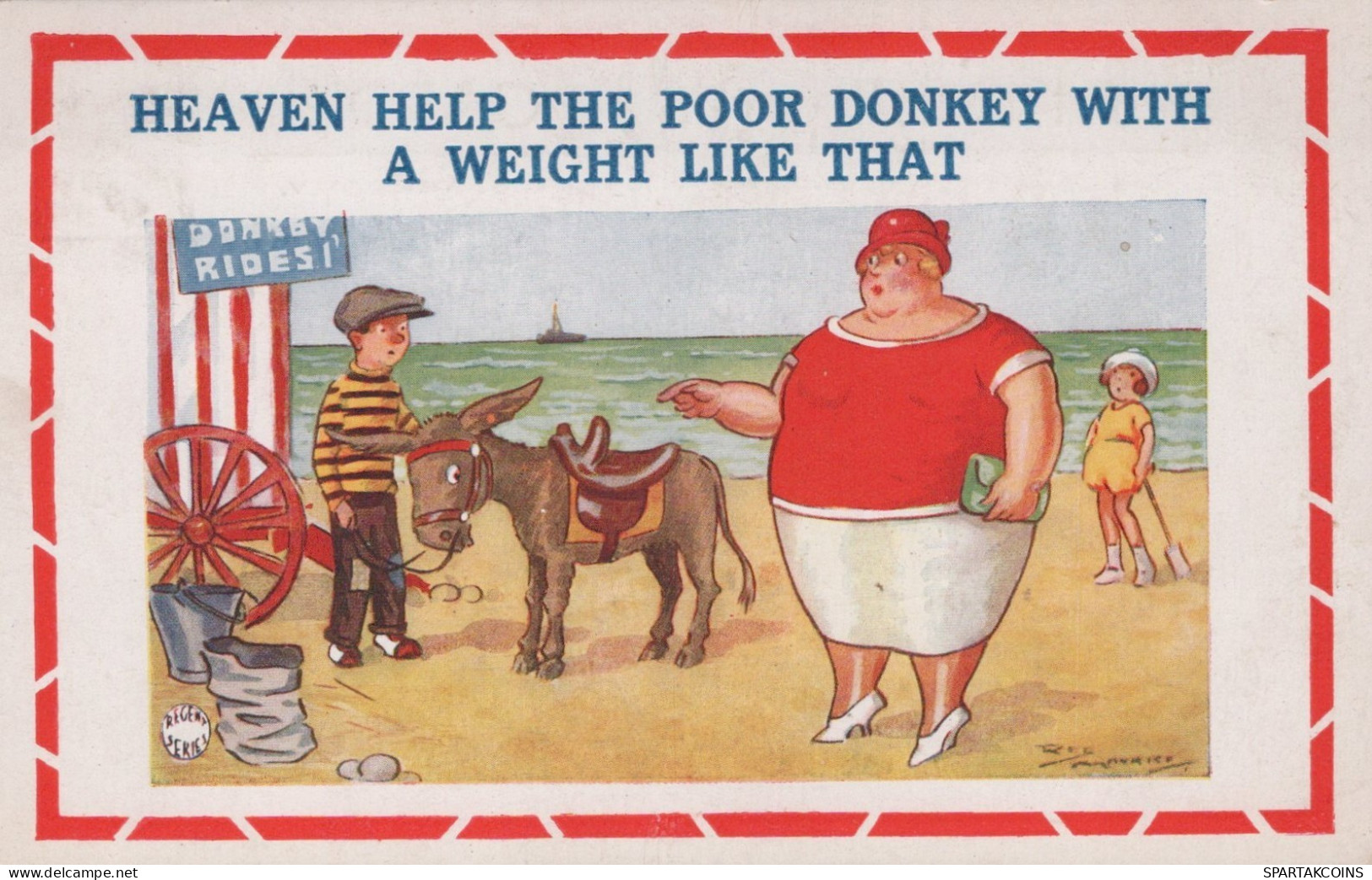 BURRO Animales Vintage Antiguo CPA Tarjeta Postal #PAA303.ES - Donkeys