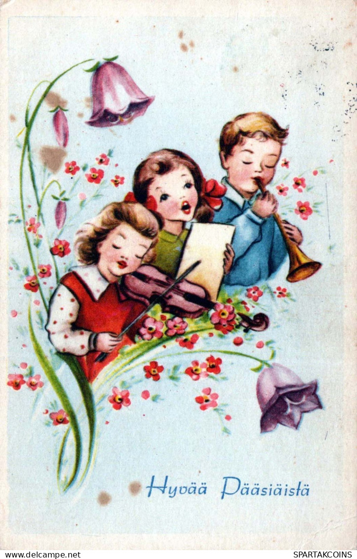 EASTER CHILDREN EGG Vintage Postcard CPA #PKE223.GB - Pâques