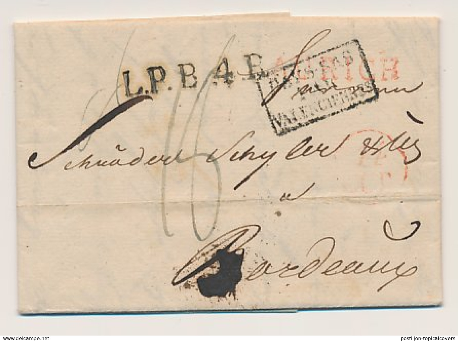 Aurich Duitsland - Via Nederland - Frankrijk 1823 - L.P.B.4.R. - ...-1852 Prephilately