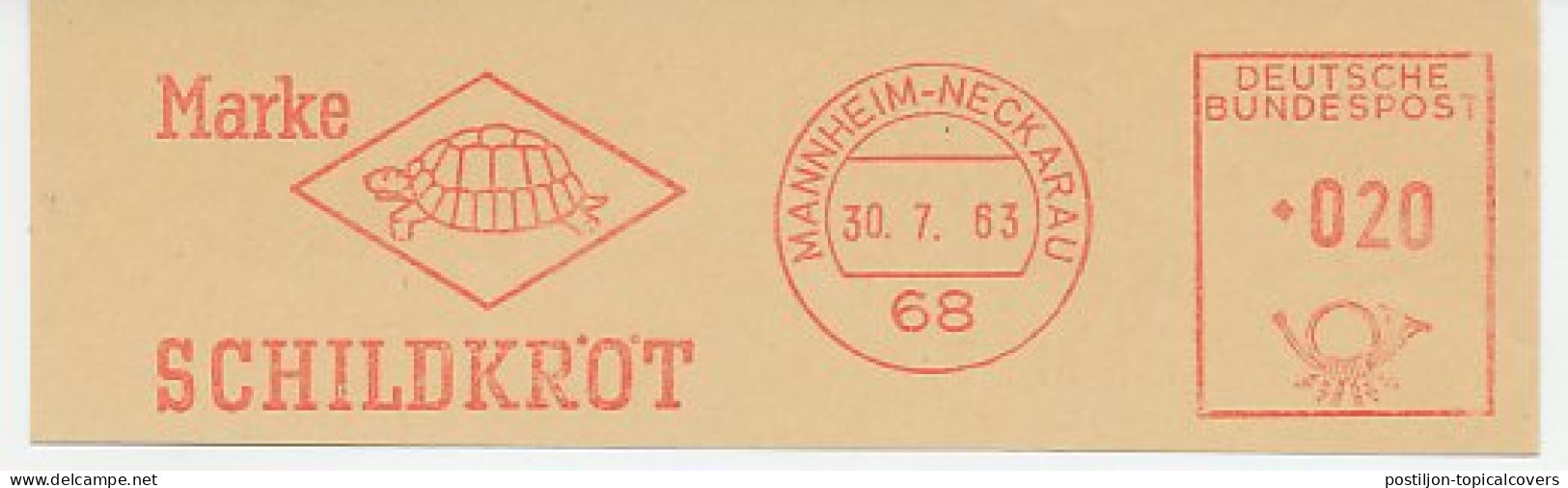 Meter Cut Germany 1963 Turtle - Tortoise - Schildkrot - Autres & Non Classés