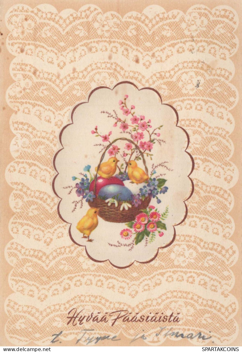 EASTER CHICKEN EGG Vintage Postcard CPSM #PBO839.GB - Pâques