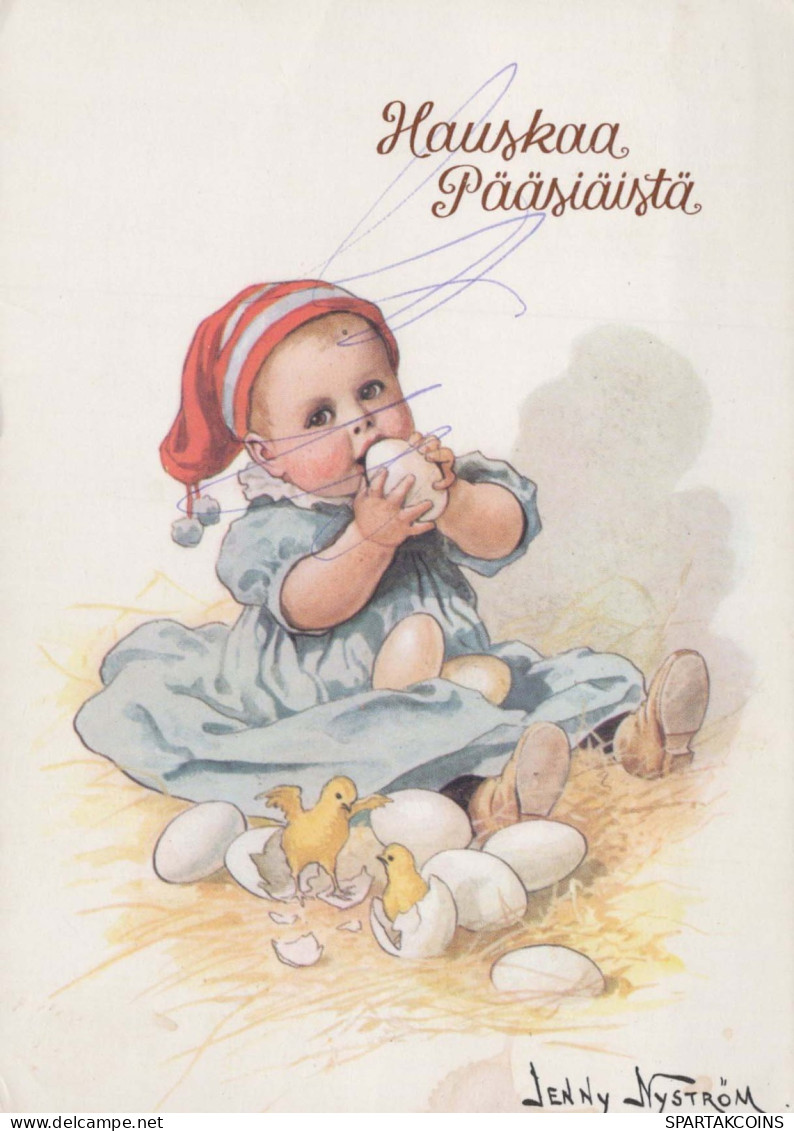 EASTER CHILDREN EGG Vintage Postcard CPSM #PBO270.GB - Pâques