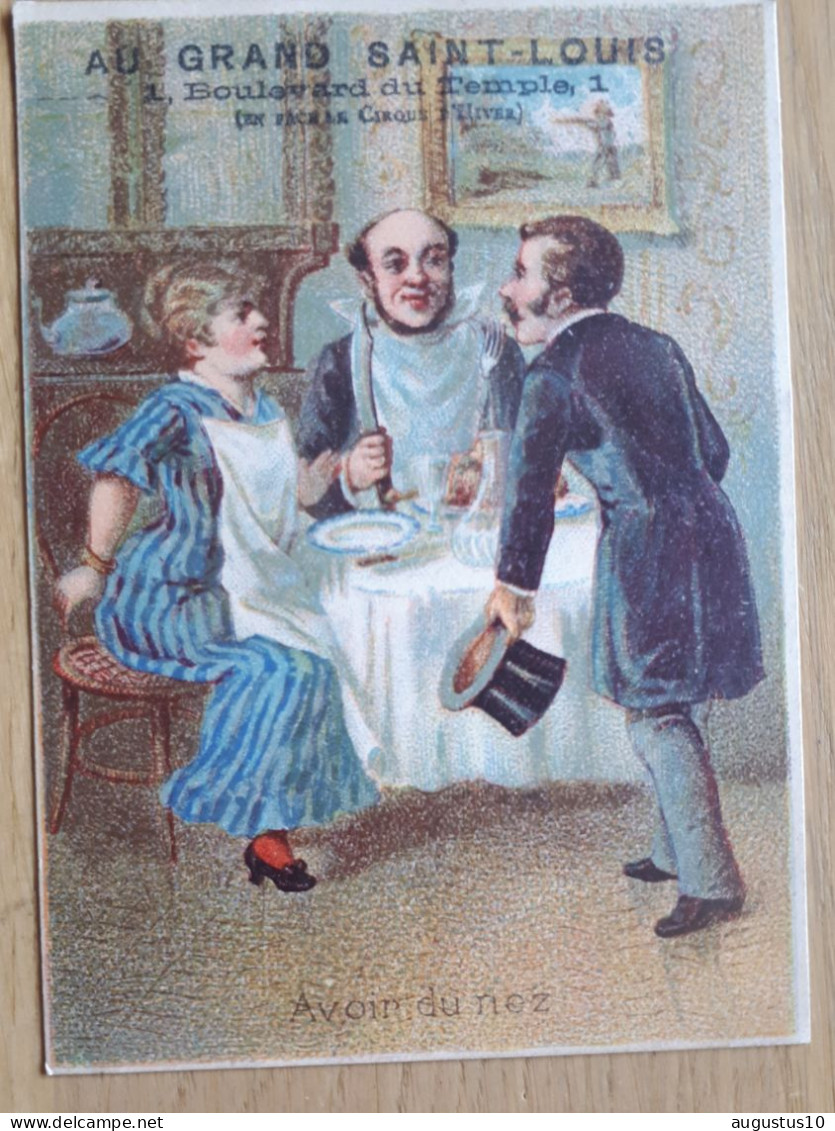 CHROMOLITHO Sim. LIEBIG Avoir Du Nez / TradingCard Au Grand Saint Louis, Boulevard Du Temple Paris +- 1880 - Autres & Non Classés