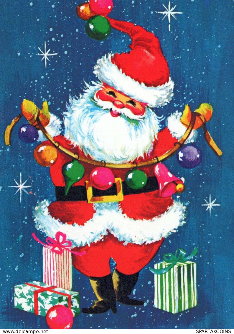 SANTA CLAUS Happy New Year Christmas Vintage Postcard CPSM #PBL347.GB - Santa Claus