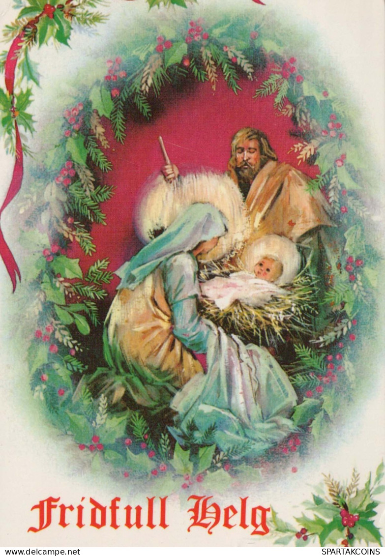 Virgen Mary Madonna Baby JESUS Christmas Religion Vintage Postcard CPSM #PBB753.GB - Vierge Marie & Madones