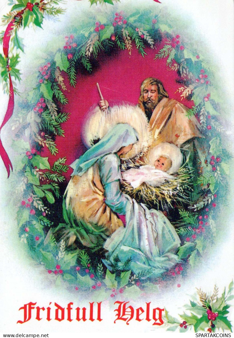 Virgen Mary Madonna Baby JESUS Christmas Religion Vintage Postcard CPSM #PBB753.GB - Vergine Maria E Madonne