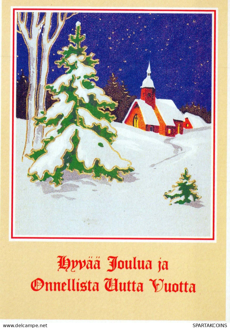 Happy New Year Christmas CHURCH Vintage Postcard CPSM #PAY416.GB - Nieuwjaar