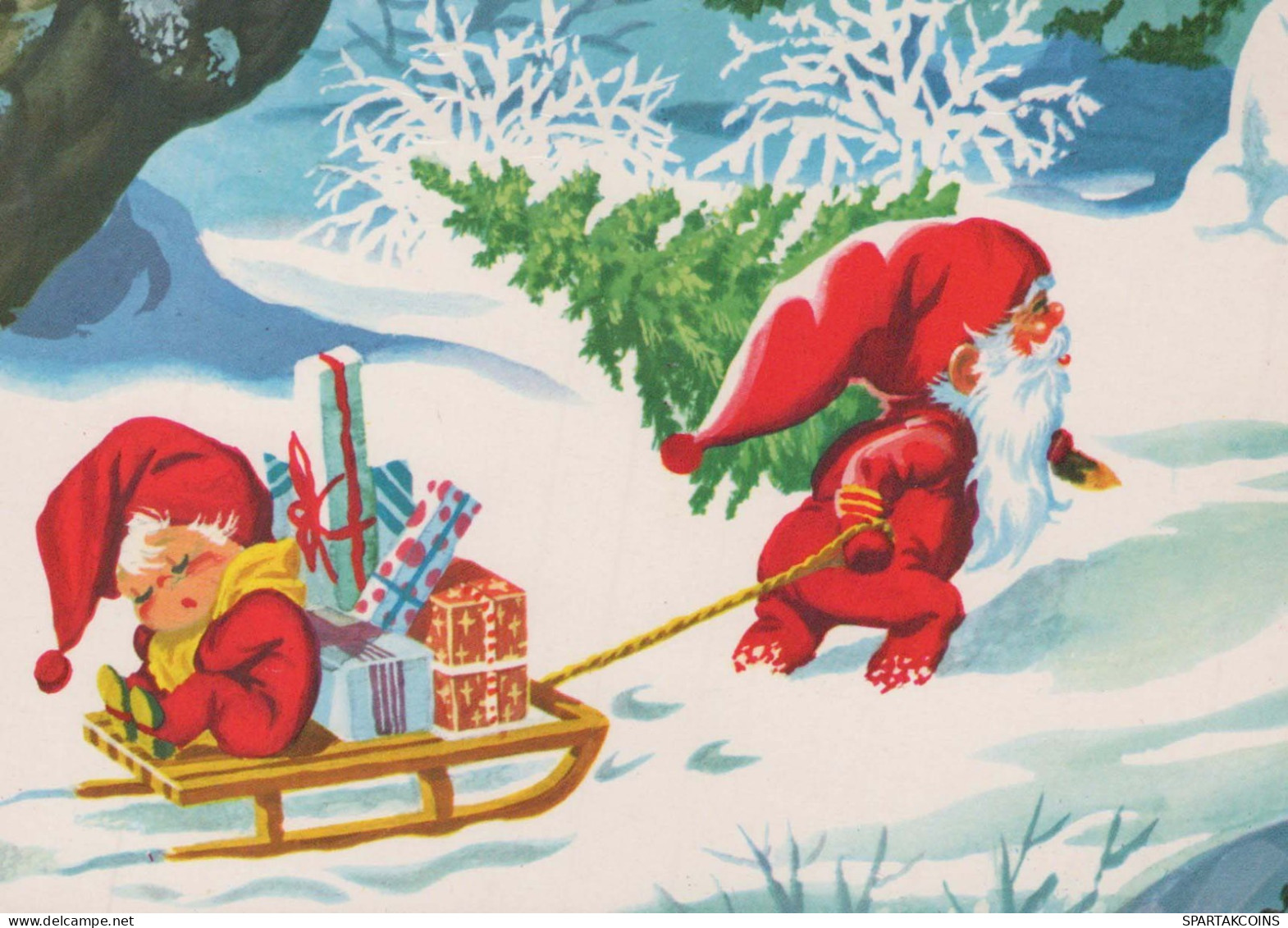 Happy New Year Christmas GNOME Vintage Postcard CPSM #PAY553.GB - Nieuwjaar