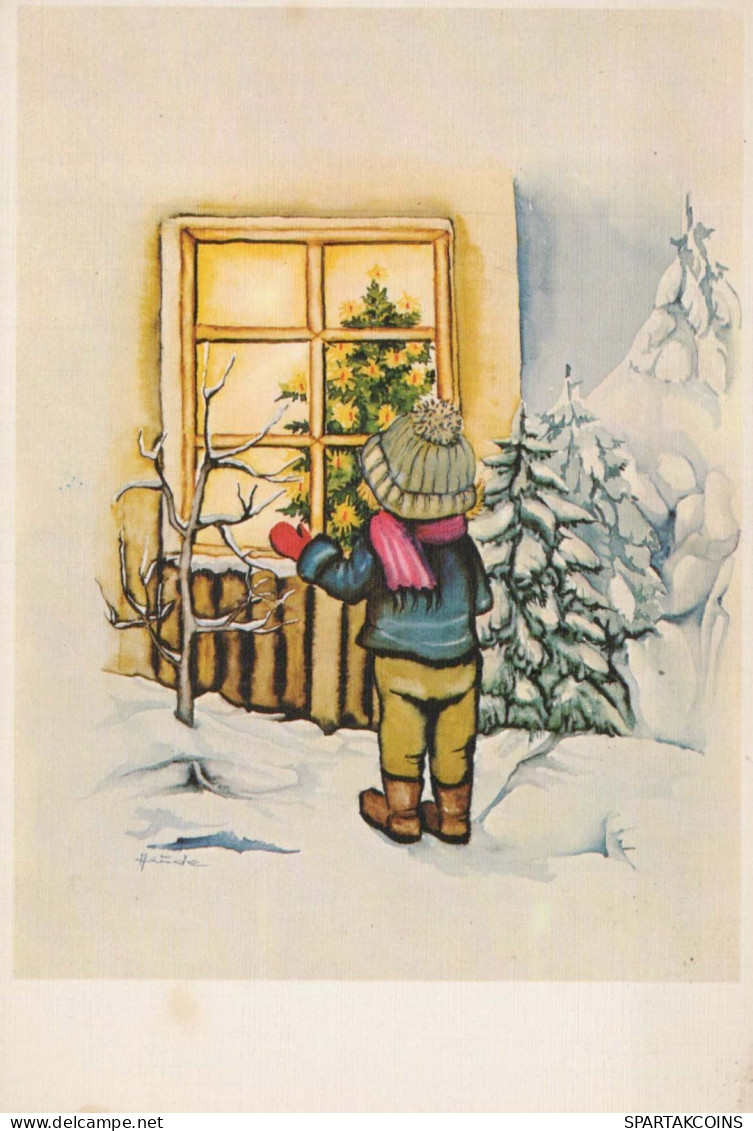 Happy New Year Christmas CHILDREN Vintage Postcard CPSM #PAW726.GB - Nieuwjaar