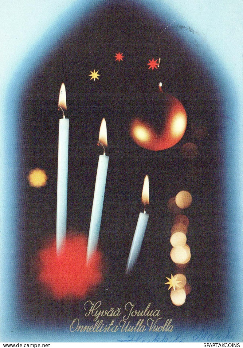 Happy New Year Christmas CANDLE Vintage Postcard CPSM #PAW221.GB - Nouvel An