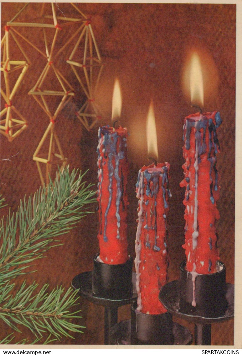 Happy New Year Christmas CANDLE Vintage Postcard CPSM #PAW342.GB - Nieuwjaar