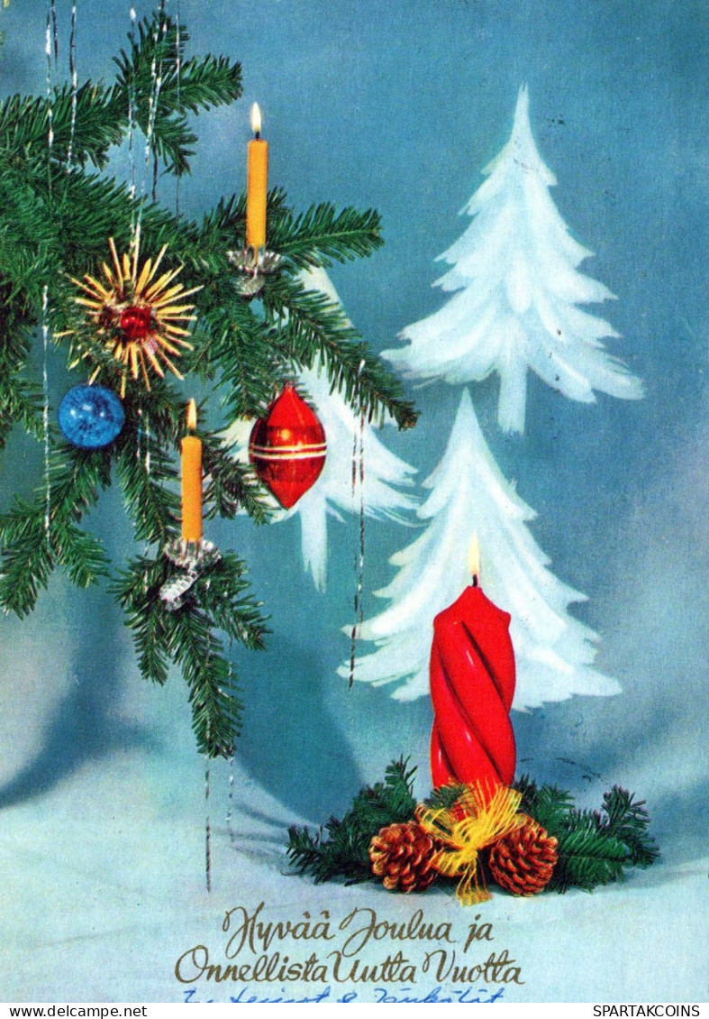 Happy New Year Christmas CANDLE Vintage Postcard CPSM #PAV614.GB - Neujahr
