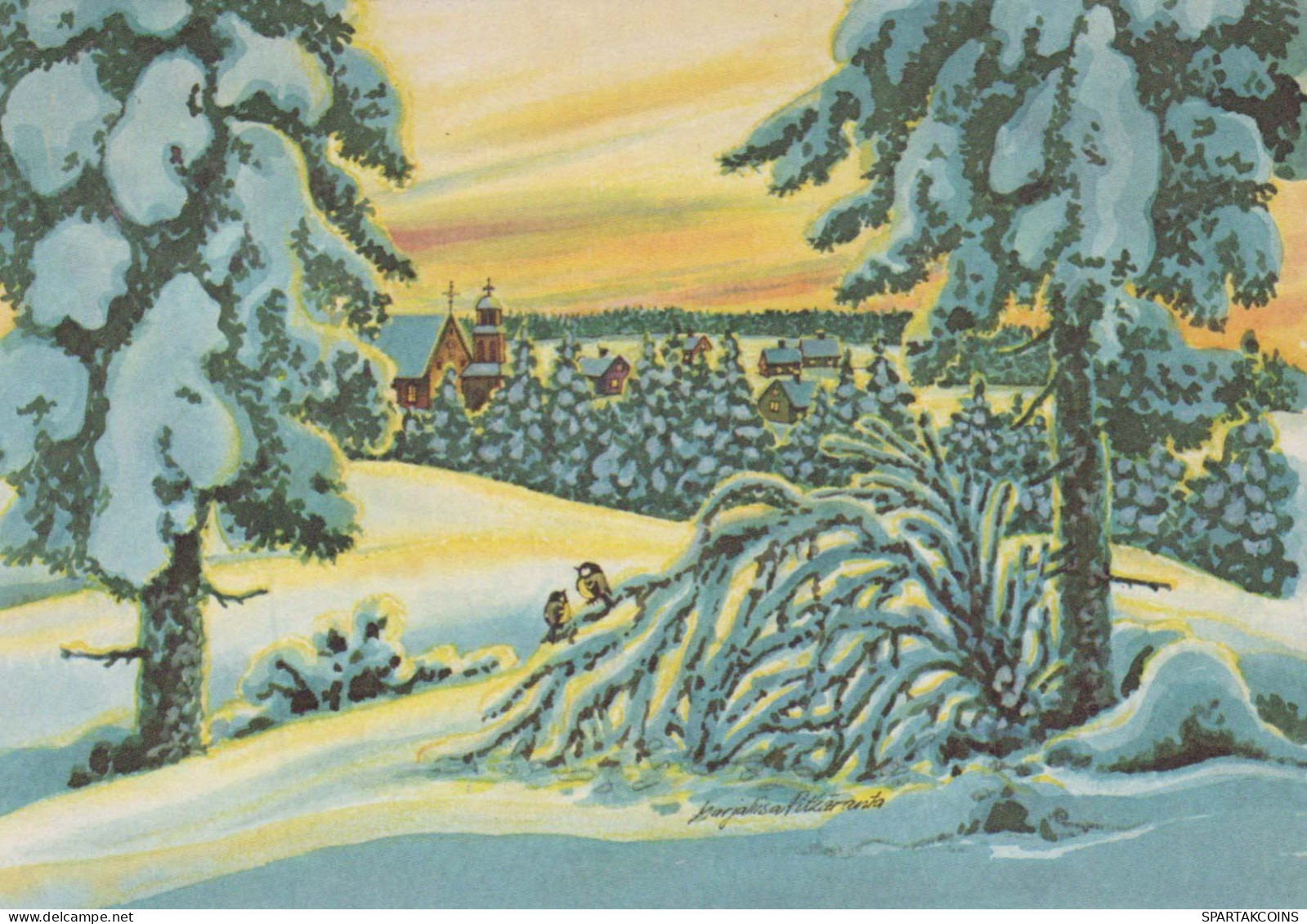 Happy New Year Christmas Vintage Postcard CPSM #PAW529.GB - Nouvel An