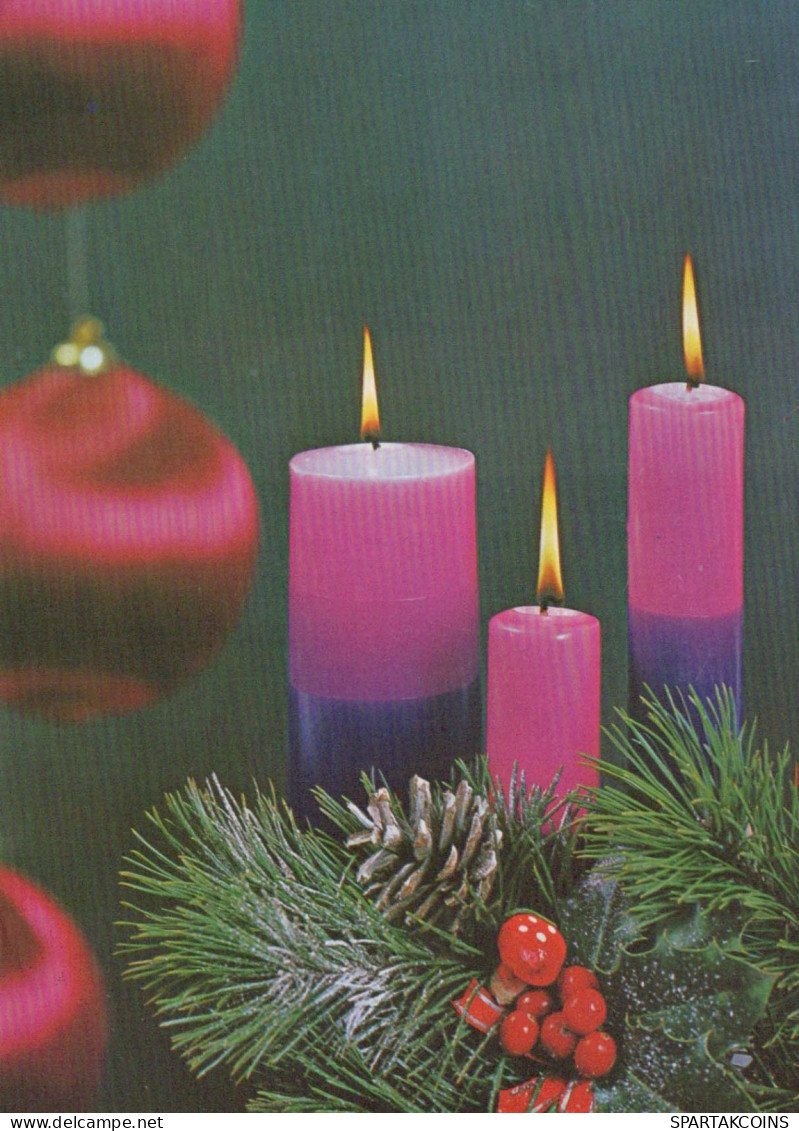 Happy New Year Christmas CANDLE Vintage Postcard CPSM #PAW161.GB - Nieuwjaar