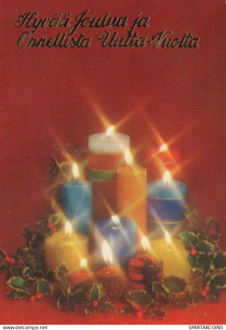Happy New Year Christmas CANDLE Vintage Postcard CPSM #PAW101.GB - Nouvel An
