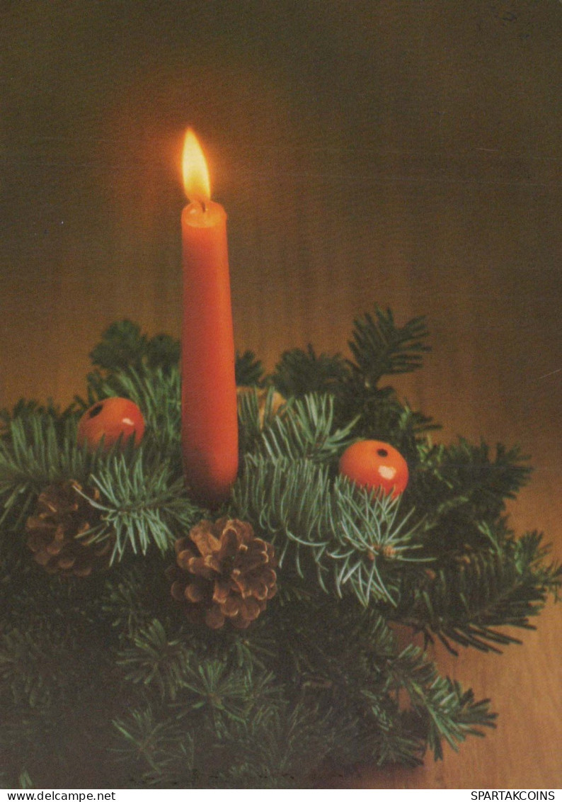 Happy New Year Christmas CANDLE Vintage Postcard CPSM #PAV494.GB - Neujahr