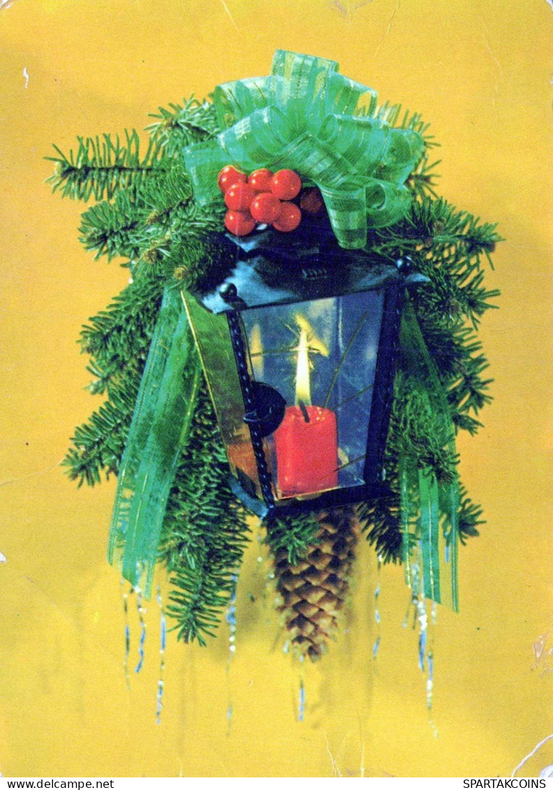 Happy New Year Christmas CANDLE Vintage Postcard CPSM #PAV979.GB - Nouvel An