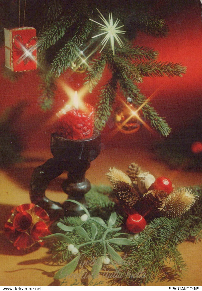 Happy New Year Christmas CANDLE Vintage Postcard CPSM #PAV554.GB - Neujahr