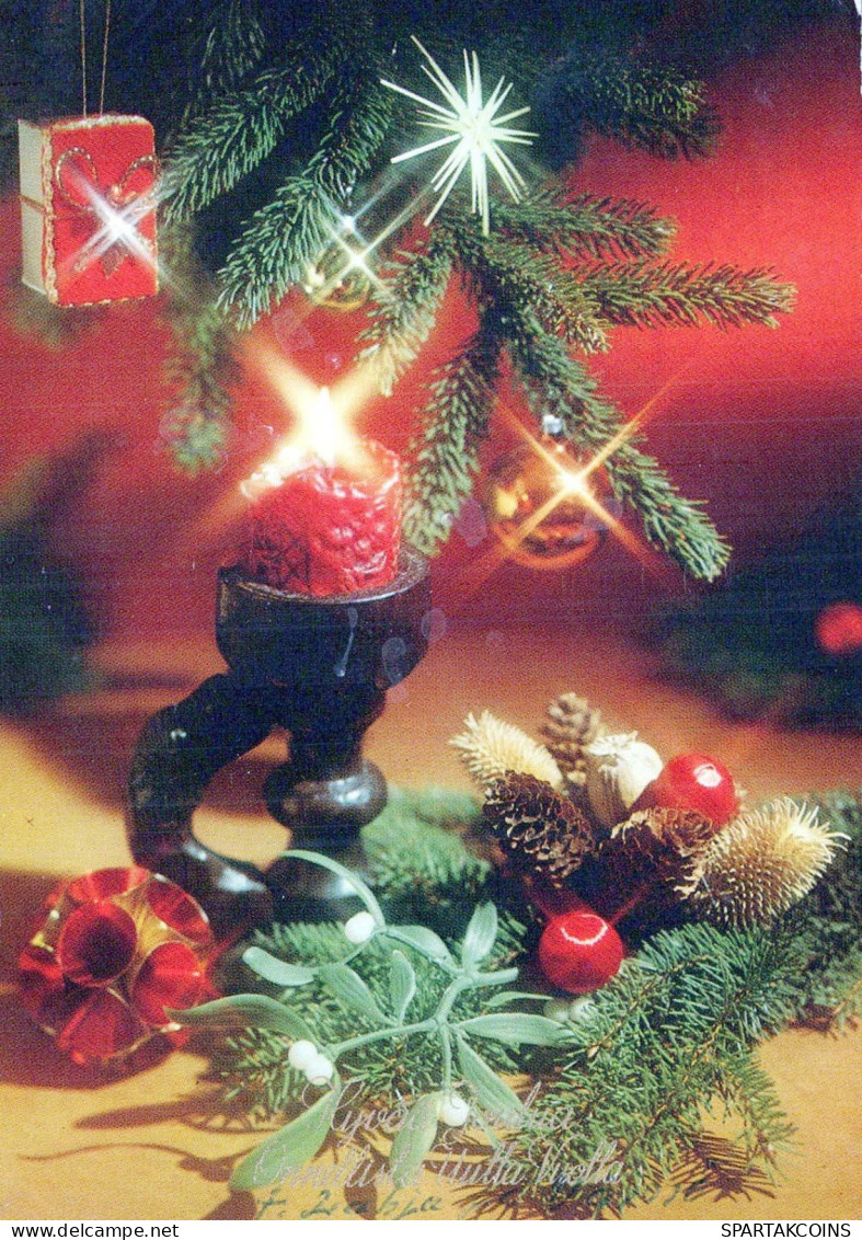 Happy New Year Christmas CANDLE Vintage Postcard CPSM #PAV554.GB - Nouvel An