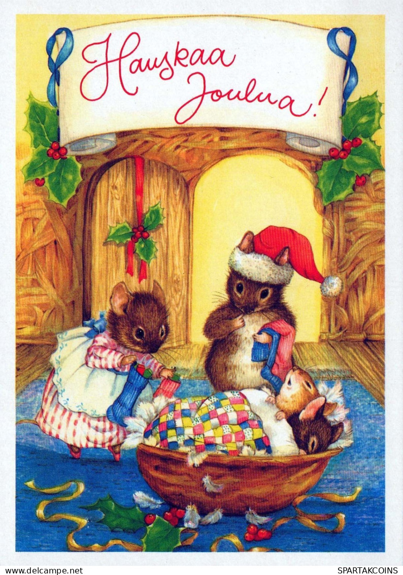 Happy New Year Christmas MOUSE Vintage Postcard CPSM #PAU983.GB - Neujahr