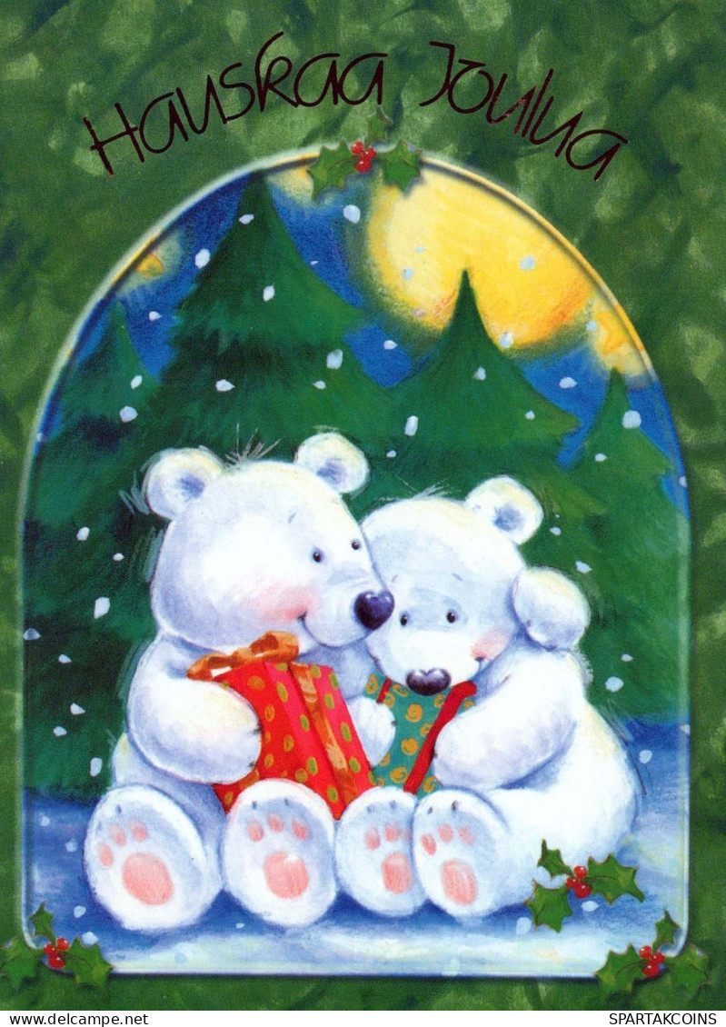 Happy New Year Christmas BEAR Vintage Postcard CPSM #PAU720.GB - Nouvel An