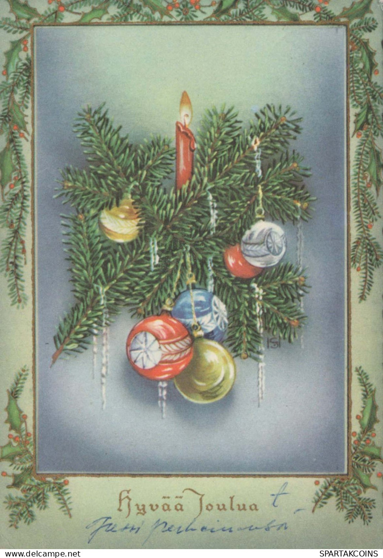 Happy New Year Christmas CANDLE Vintage Postcard CPSM #PAV371.GB - Nouvel An