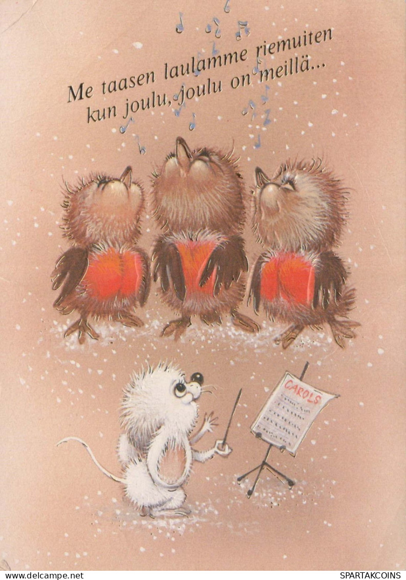 Happy New Year Christmas MOUSE Vintage Postcard CPSM #PAU918.GB - Neujahr