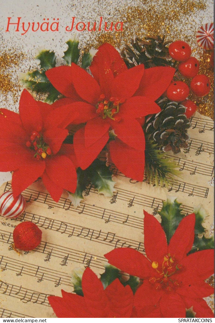 Happy New Year Christmas FLOWERS Vintage Postcard CPSM #PAV123.GB - Neujahr