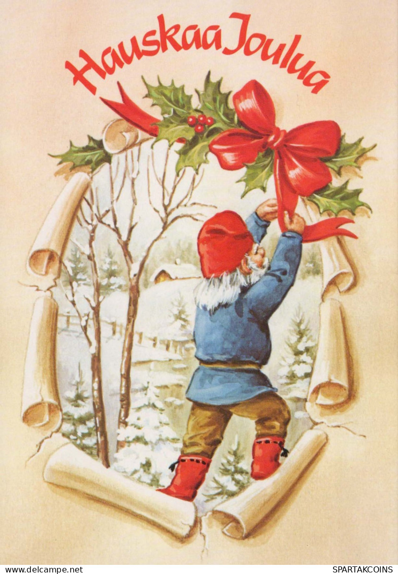 Happy New Year Christmas GNOME Vintage Postcard CPSM #PAU455.GB - Nieuwjaar