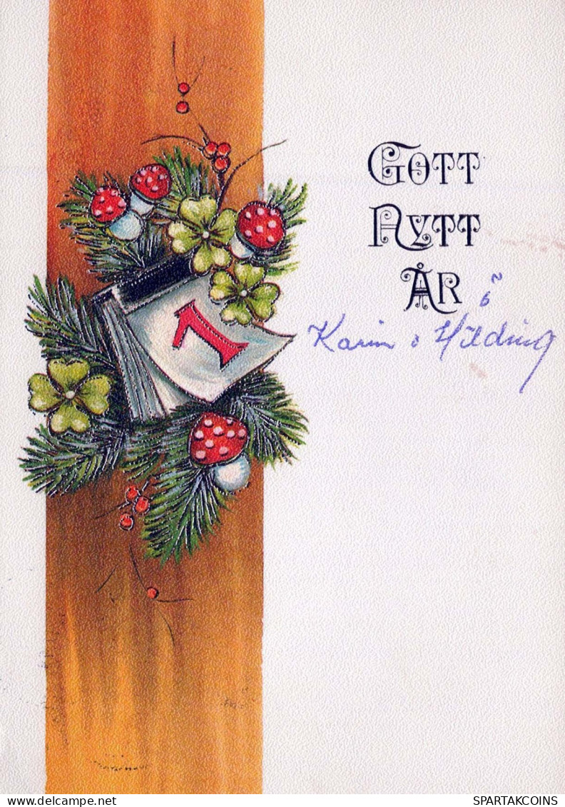 Happy New Year Christmas Vintage Postcard CPSM #PAT860.GB - Nouvel An