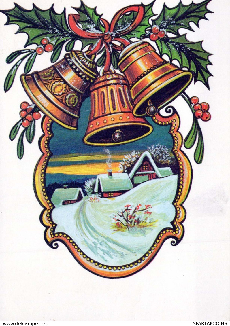 Happy New Year Christmas BELL Vintage Postcard CPSM #PAT431.GB - Neujahr